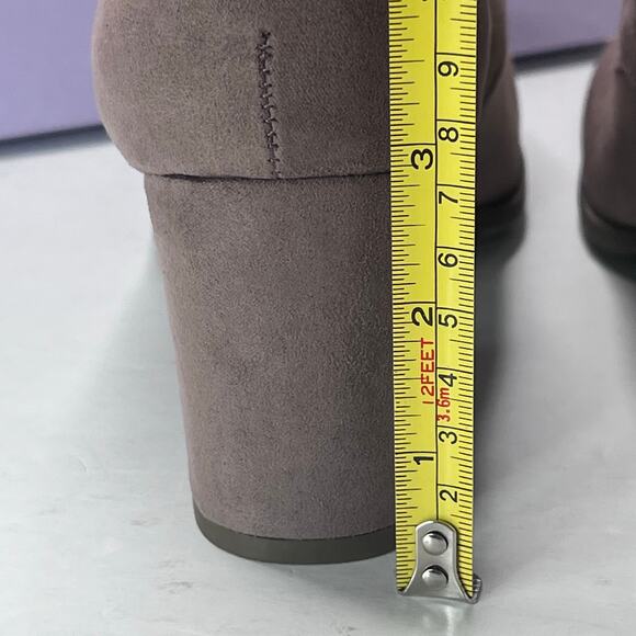 Madden Girl Tell Lace Up Block Heel Ankle Booties Dark Taupe Women's 7.5 NWB - Picture 4 of 10